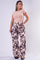 PANTALON SILUETA AMPLIA EN TELA TIPO LINO ESTAMPADO  CON PRETINA RESORTADA