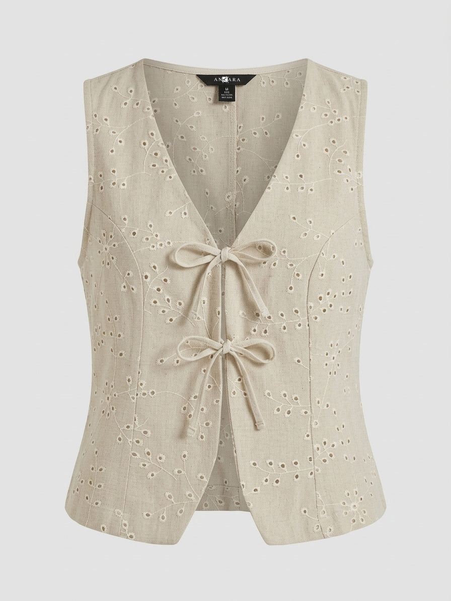 CHALECO LARGO CON CORDON PARA AJUSTAR