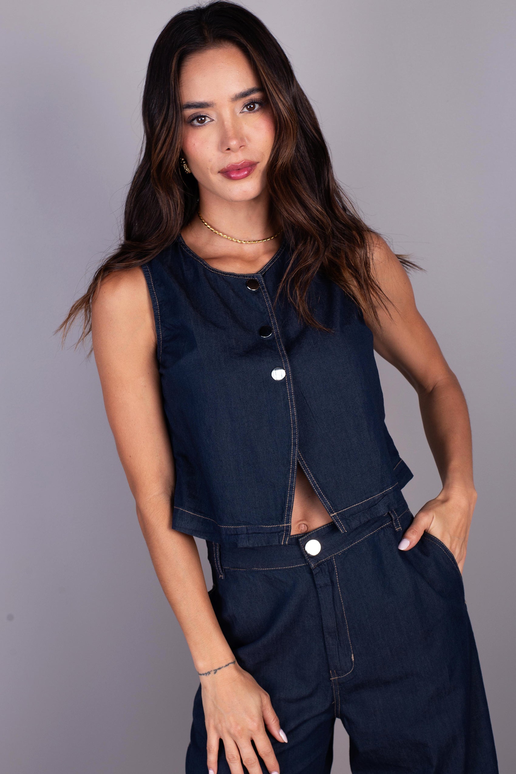 BLUSA MANGA SISA CON ABERTURA EN FRENTE