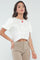 BLUSA TELA CON TEXTURA, CUELLO REDONDO Y MANGA CON VOLUMEN