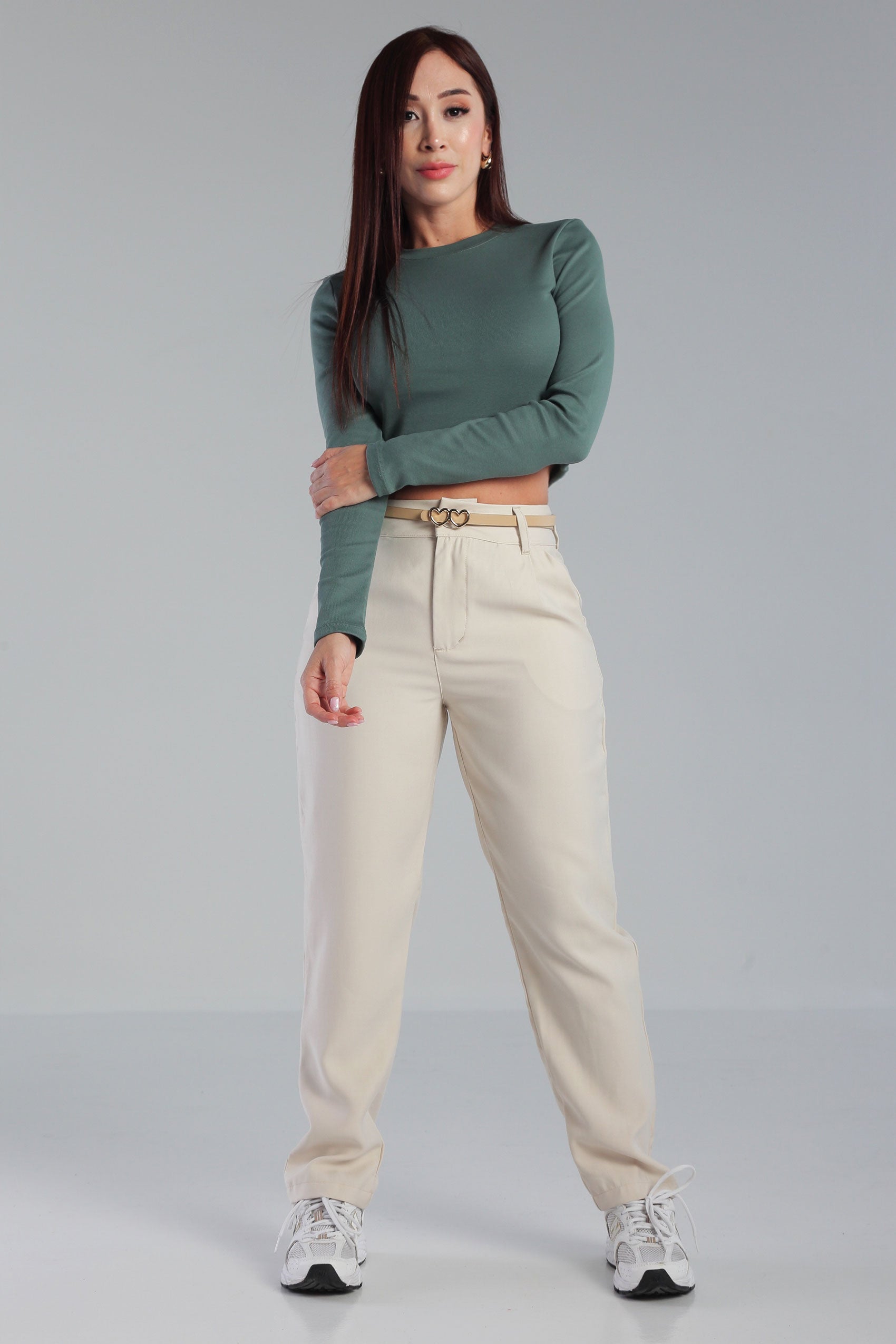 BUZO  CORTO CUELLO REDONDO EN TELA RIB CON SPANDEX
