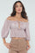 BLUSA HOMBRO CAIDO, SILUETA AMPLIA EN TELA PLIZADA