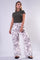 PANTALON SILUETA AMPLIA EN TELA TIPO LINO ESTAMPADO  CON PRETINA RESORTADA