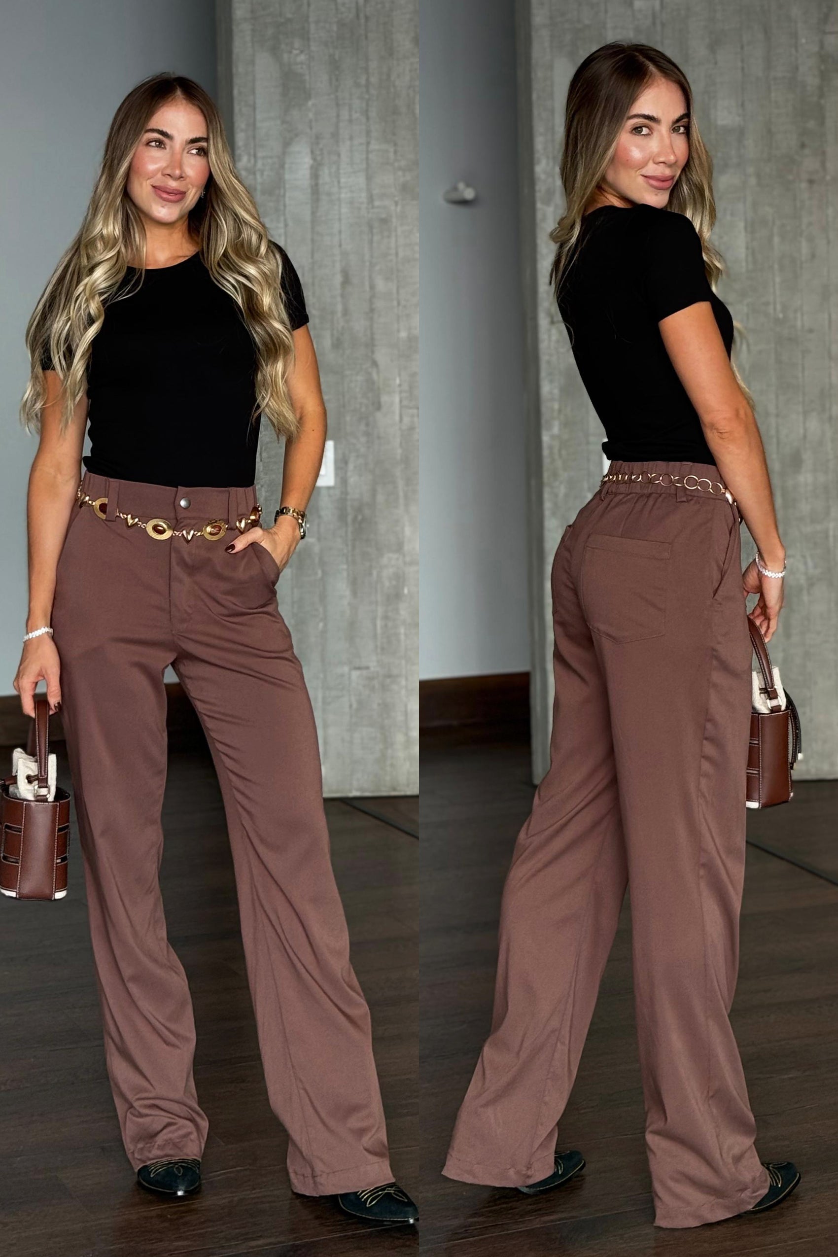 PANTALON SILUETA SEMIJAUSTADA, BOSILLO DIAGONAL