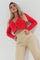 Blusa corta, manga larga con cuello