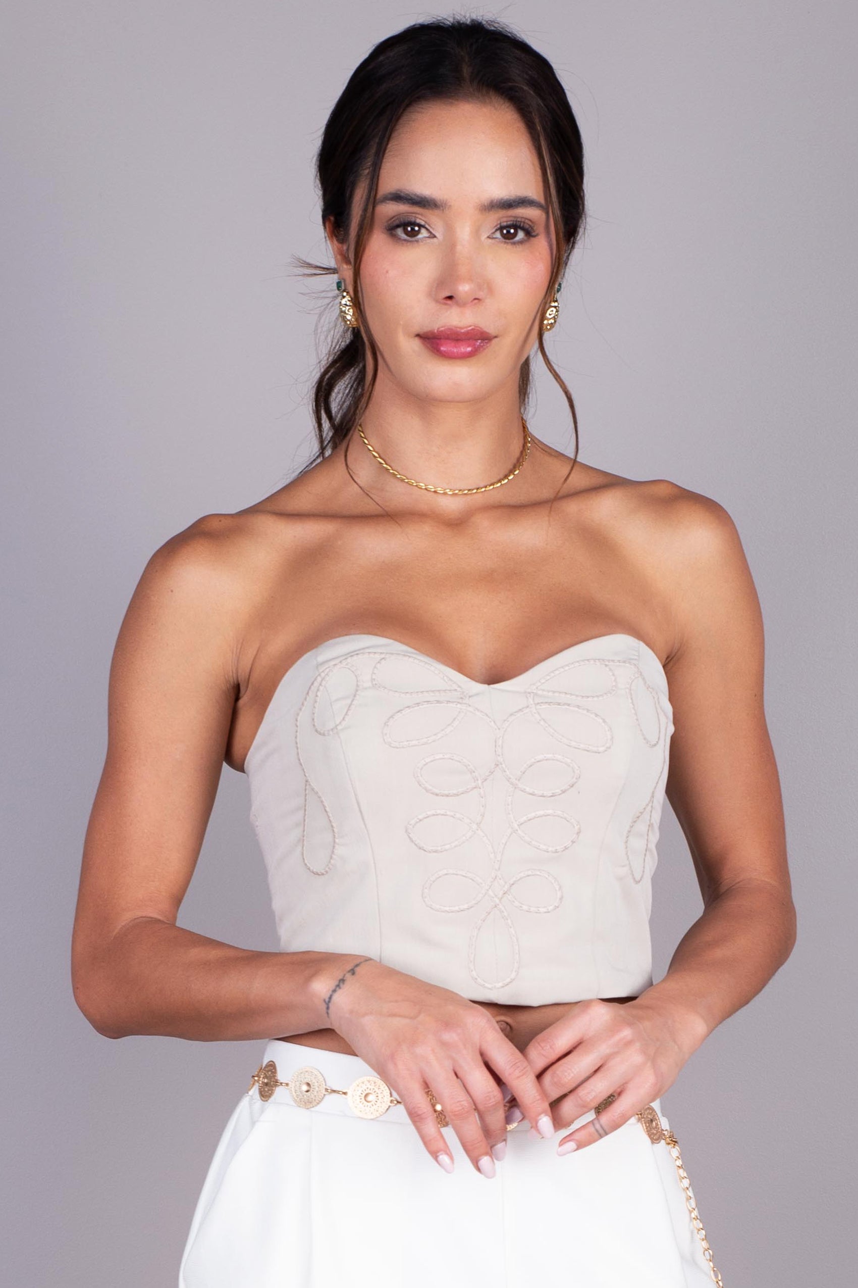 CROP TOP STRAPLESS ESCOTE CORAZÓN