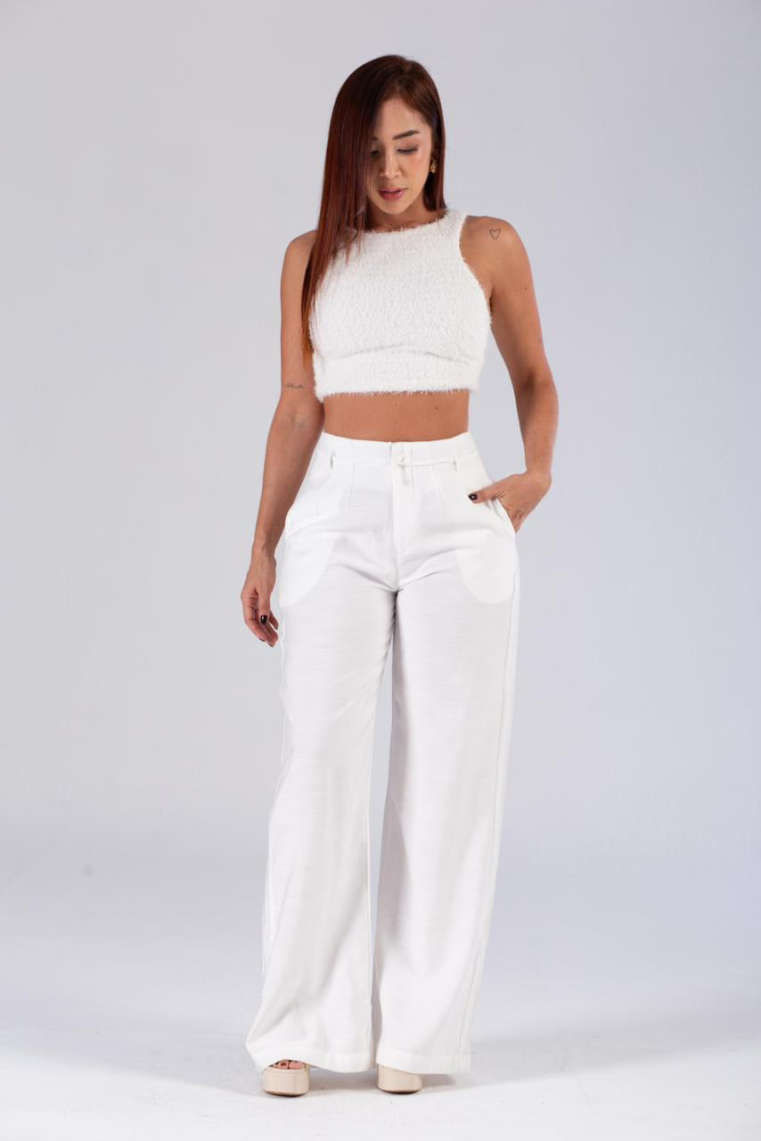 PANTALON SILUETA SEMIAJUSTADA CON PINZAS